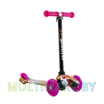 Самокат 21st Scooter Mini PK 038Z розовый, прозрачные колёса